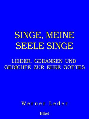 cover image of SINGE, MEINE SEELE SINGE